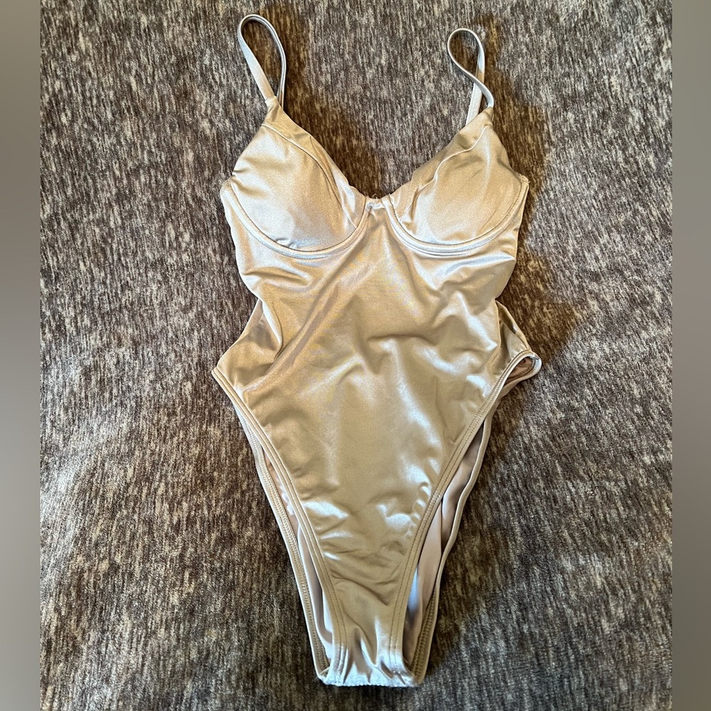 Shimmering Gold/Champagne One-Piece Swimsuit